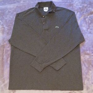 Lacoste Gray Long Sleeve Polo Shirt Classic Style